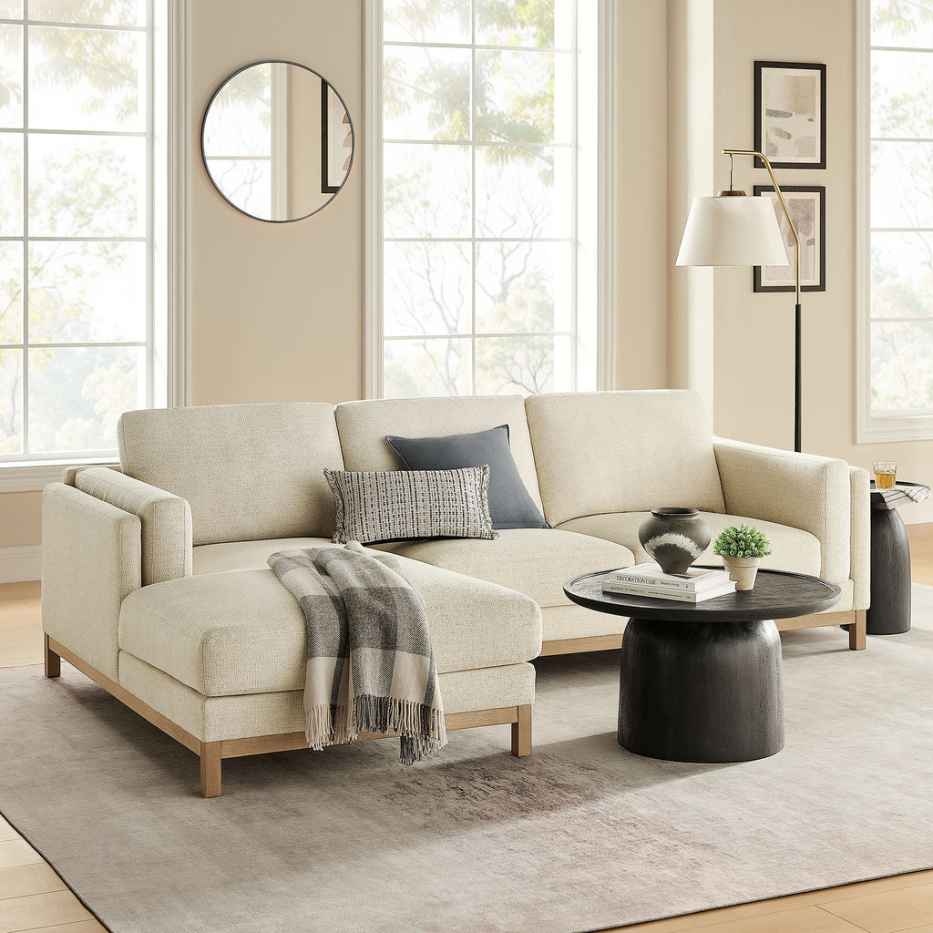 Modway Roscoe Left Facing Fabric Sectional Sofa With Chaise