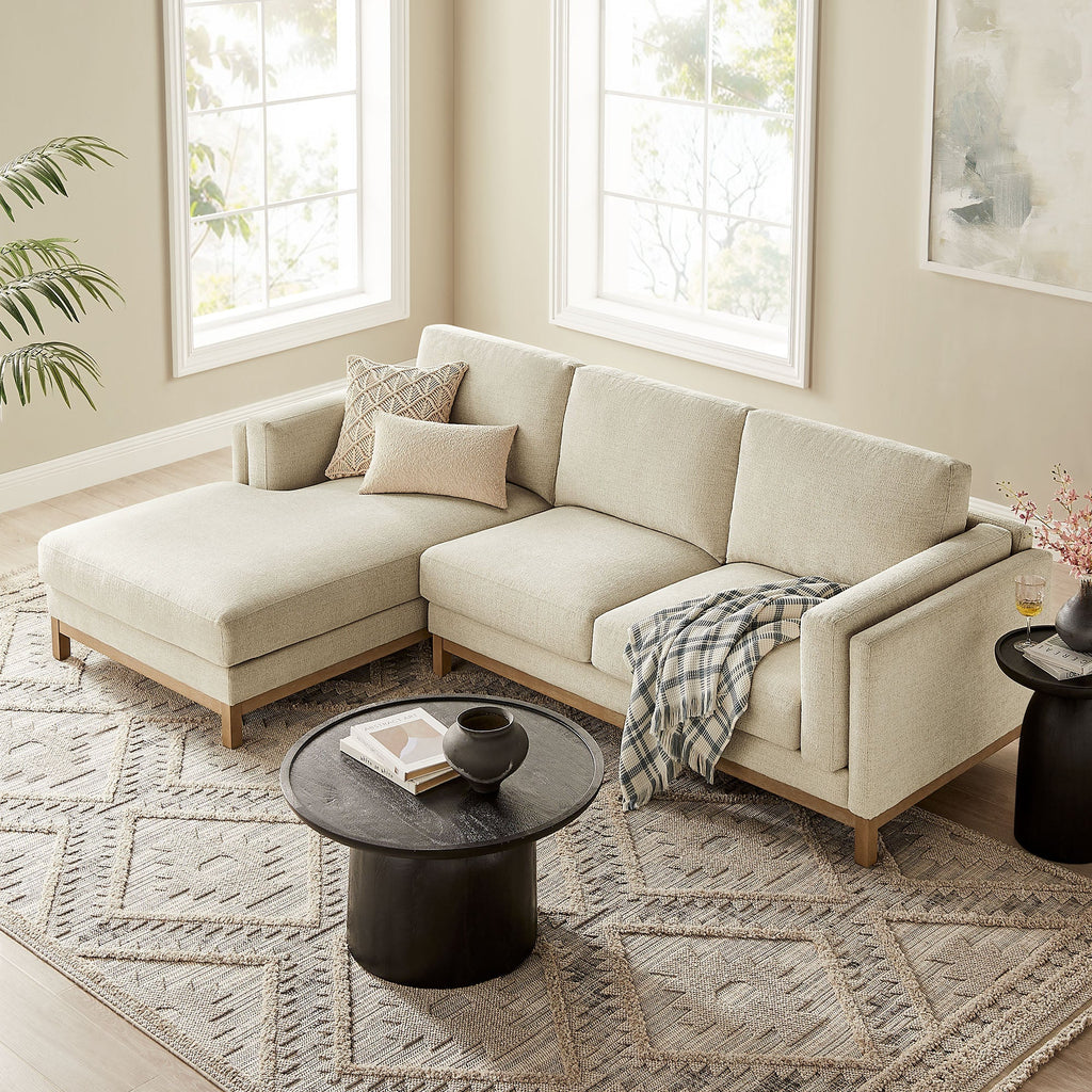 Modway Roscoe Left Facing Fabric Sectional Sofa With Chaise