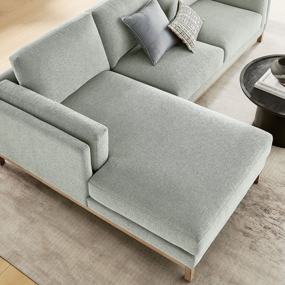 Modway Roscoe Left Facing Fabric Sectional Sofa With Chaise