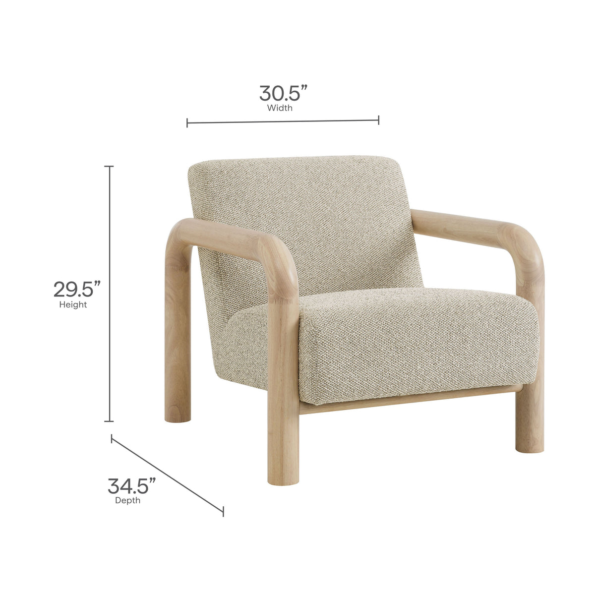 Modway Sereno Boucle Accent Chair With Plush Upholstery