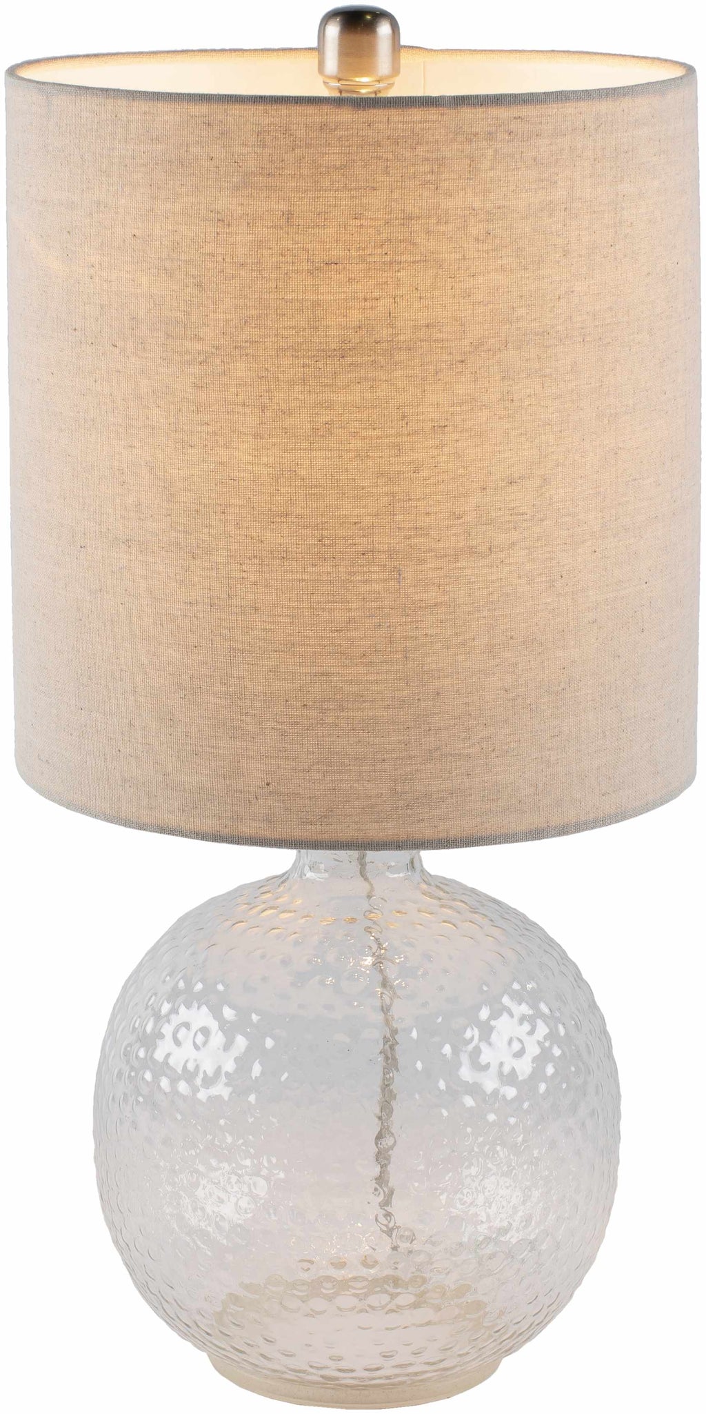 Enetai Clear Glass Table Lamp With Soft Linen Shade
