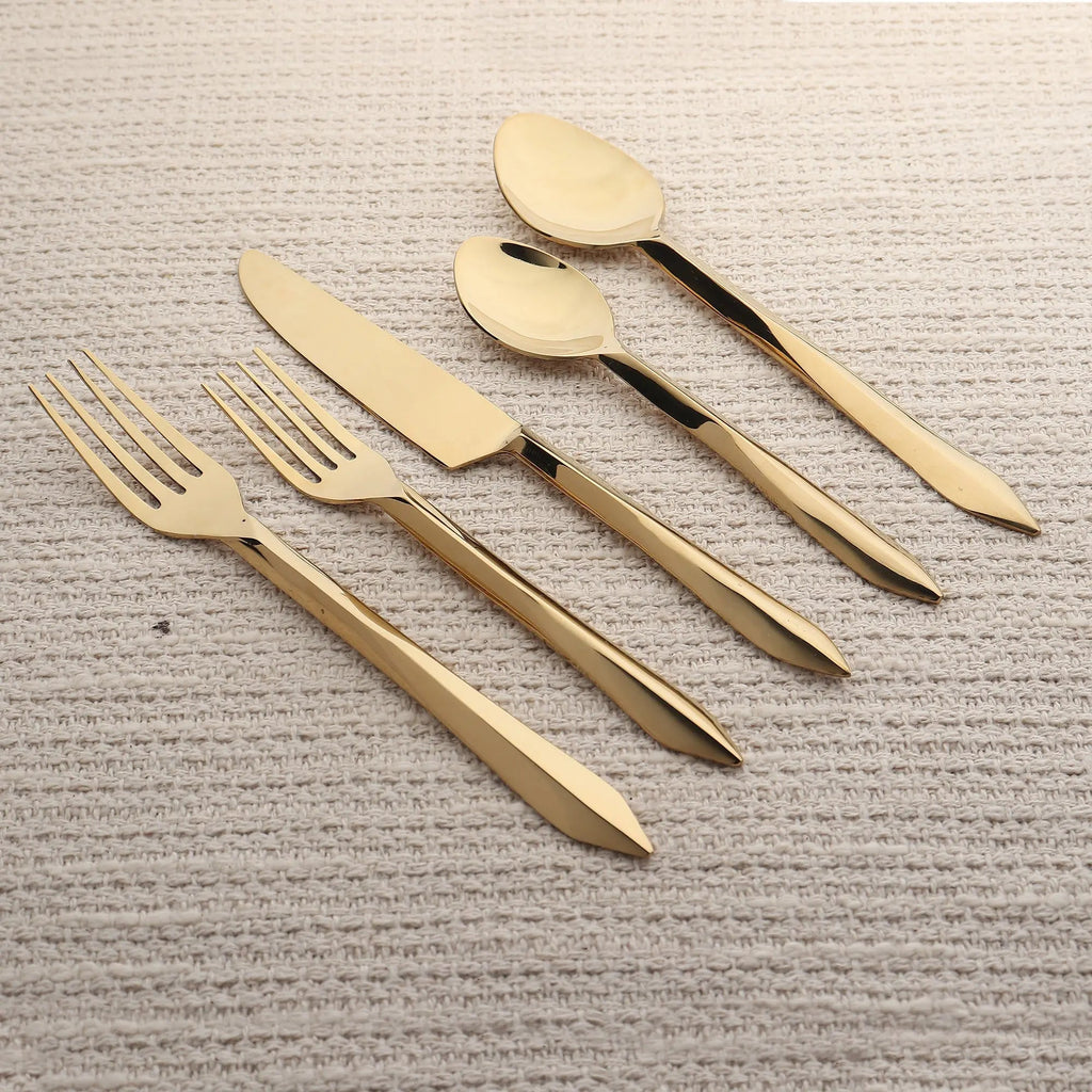 Estique Five Piece PVD Flatware Set Sleek Arrow Modern Design