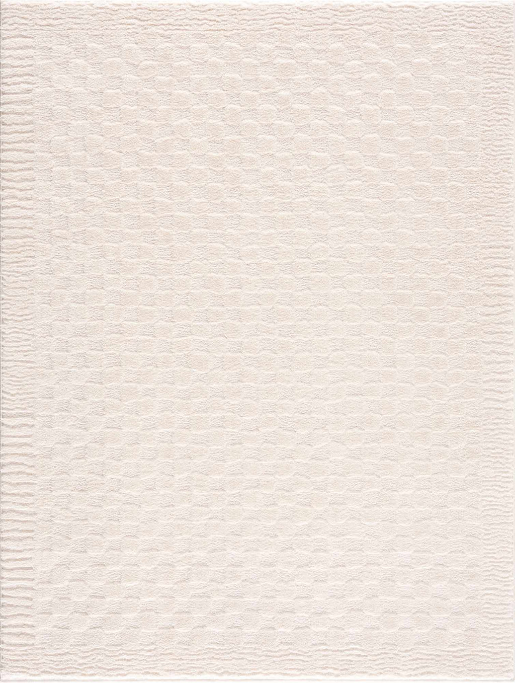 Lumina Home Leryn Ivory Plush High Pile Check Area Rug