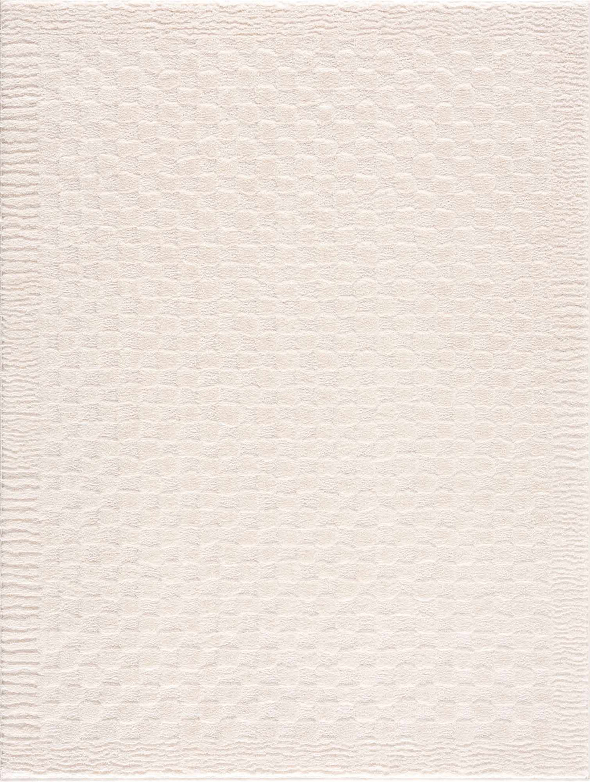 Lumina Home Leryn Ivory Plush High Pile Check Area Rug