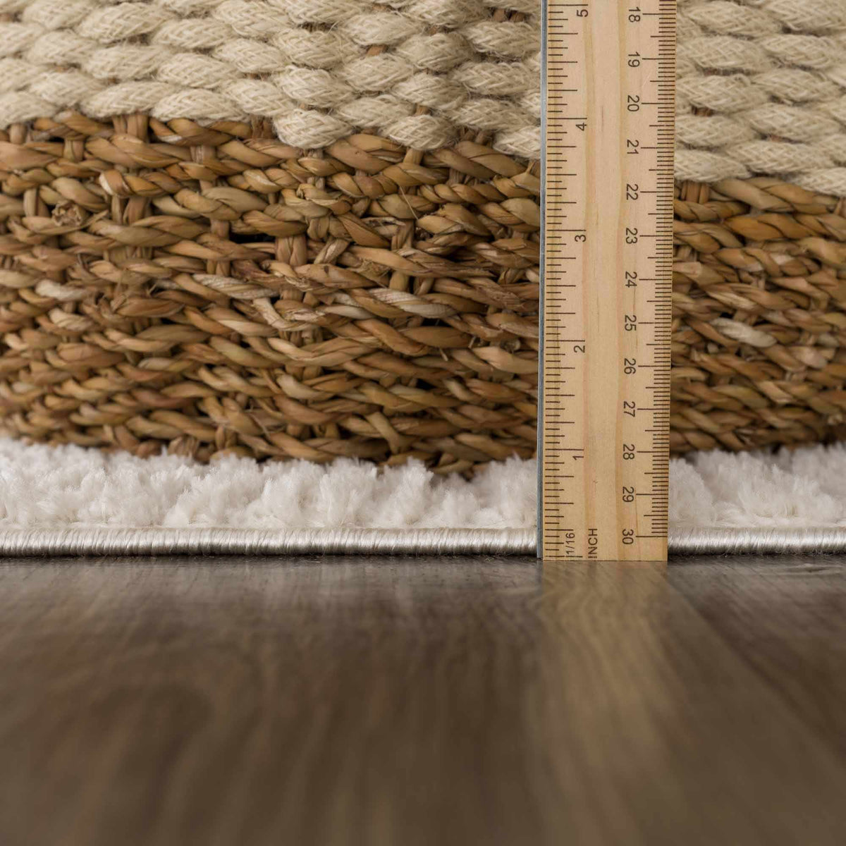 Lumina Home Leryn Ivory Plush High Pile Check Area Rug