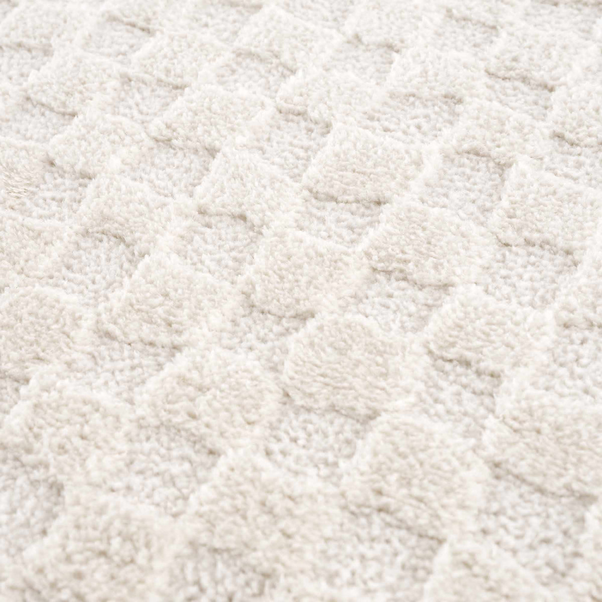 Lumina Home Leryn Ivory Plush High Pile Check Area Rug