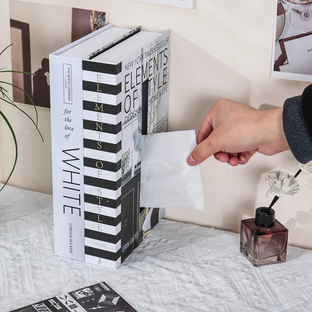 Velora Book Style Tissue Box Elegant Napkin Holder Decor