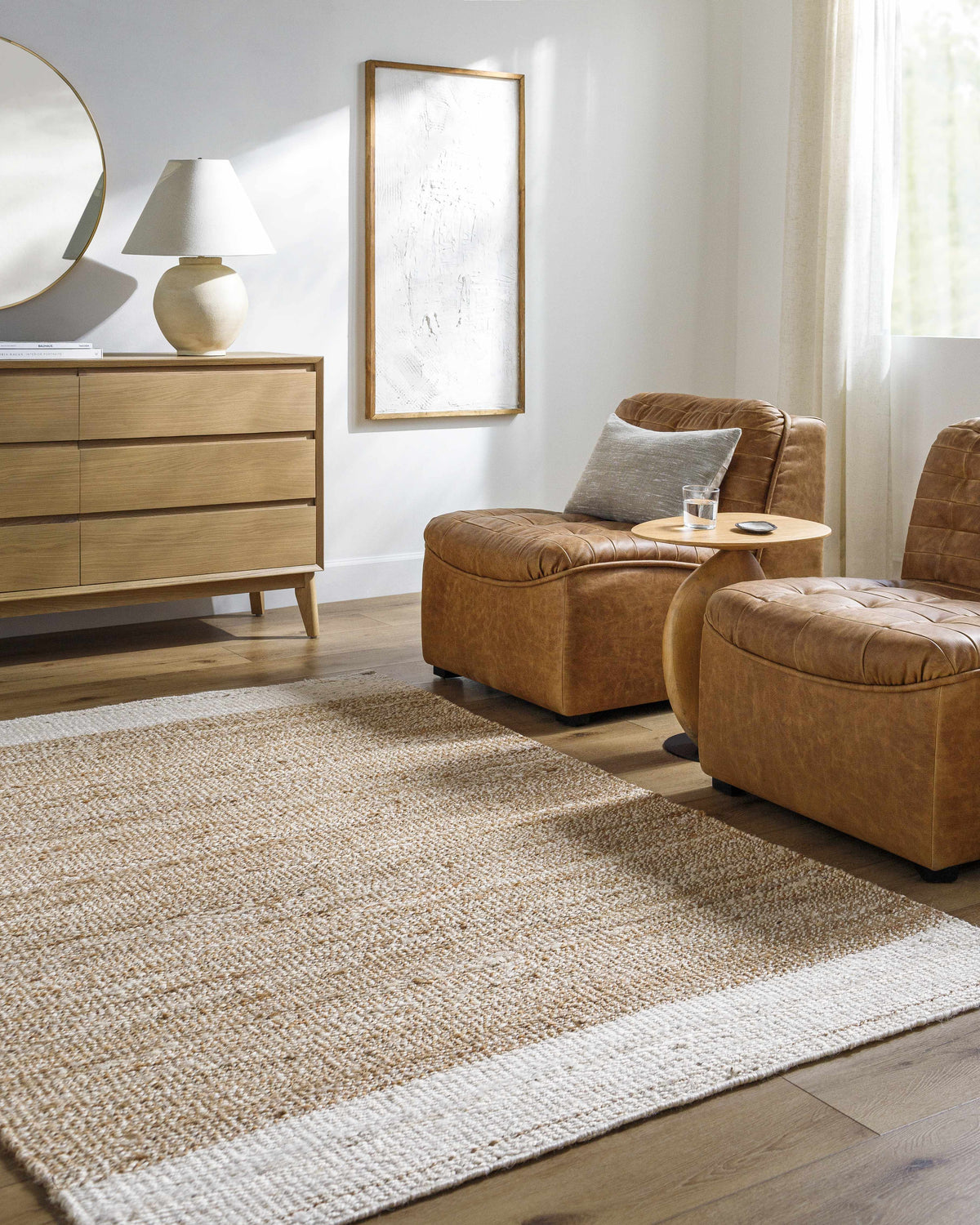 Kamey Handcrafted Sandstone Ivory Jute Area Rug