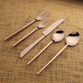 Fairfax PVD Five Piece Flatware Set Sculptural Handle Design