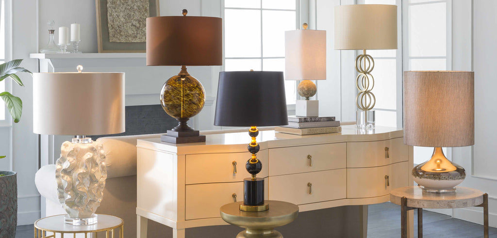 Zell Polished Gold Crystal Table Lamp With Three Way Switch