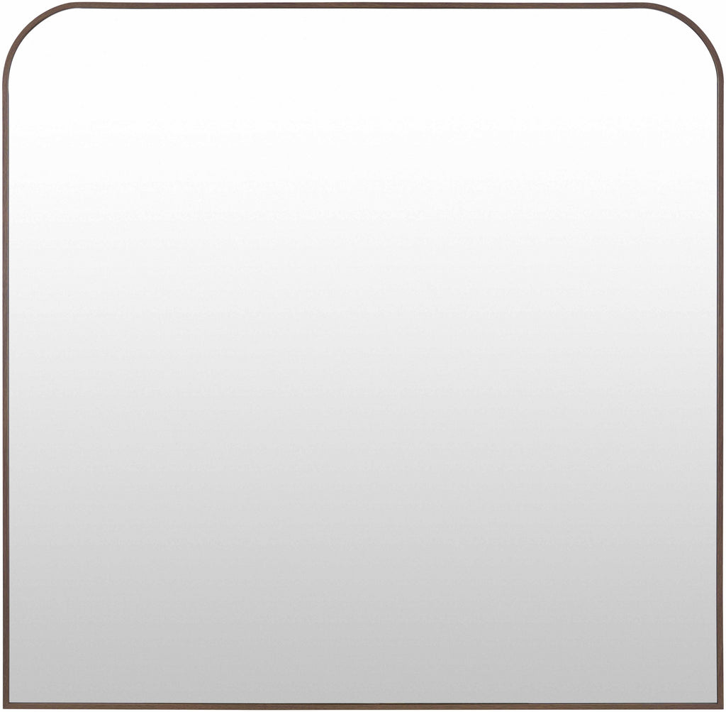Grimisuat Contemporary Wall Mirror With Dark Brown Aluminum Frame