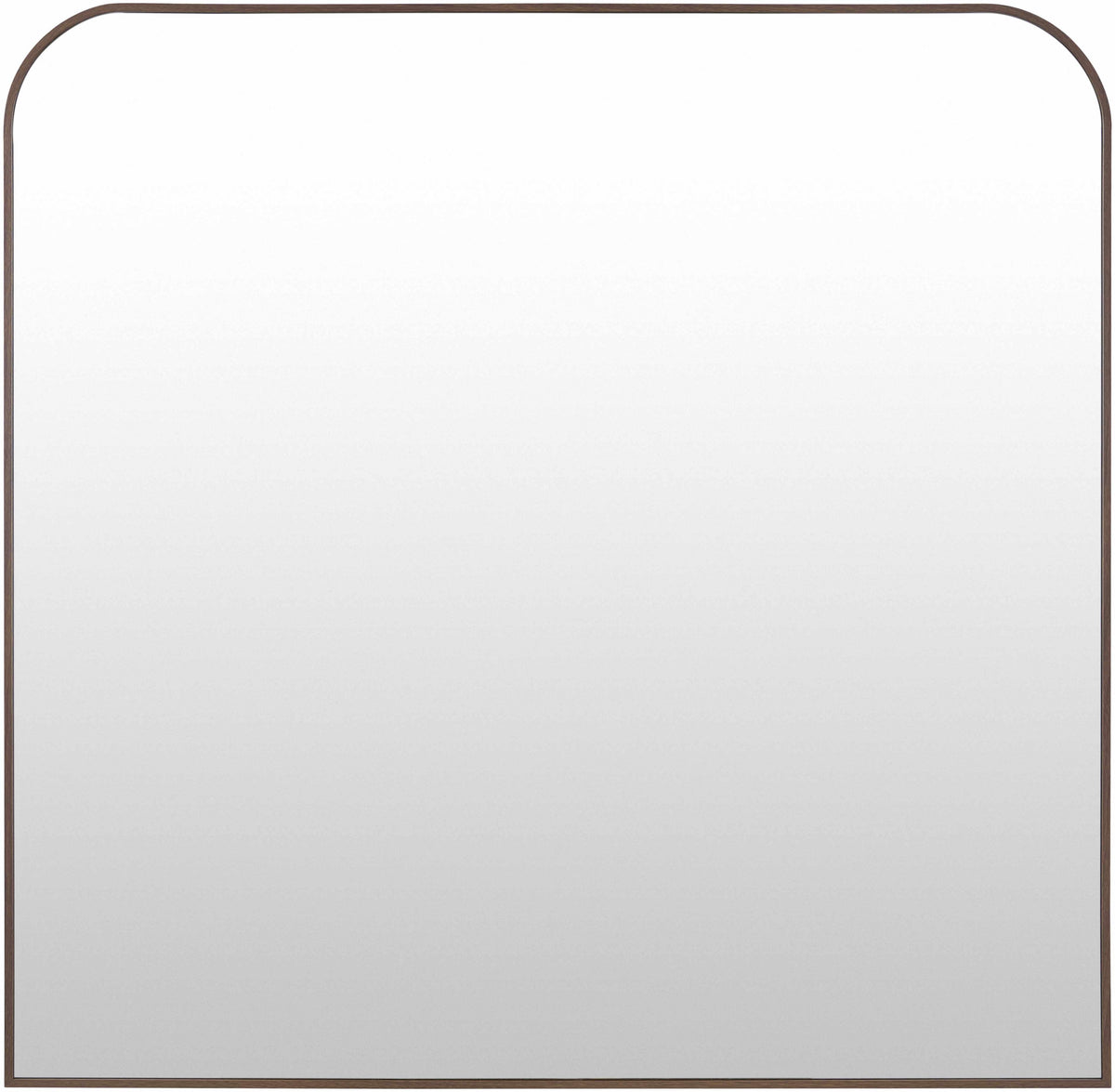 Grimisuat Contemporary Wall Mirror With Dark Brown Aluminum Frame