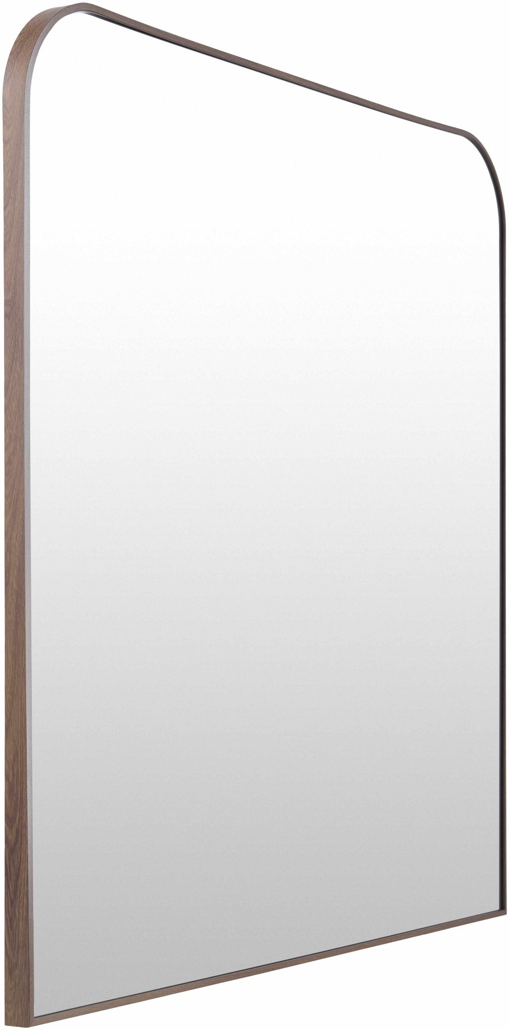 Grimisuat Contemporary Wall Mirror With Dark Brown Aluminum Frame