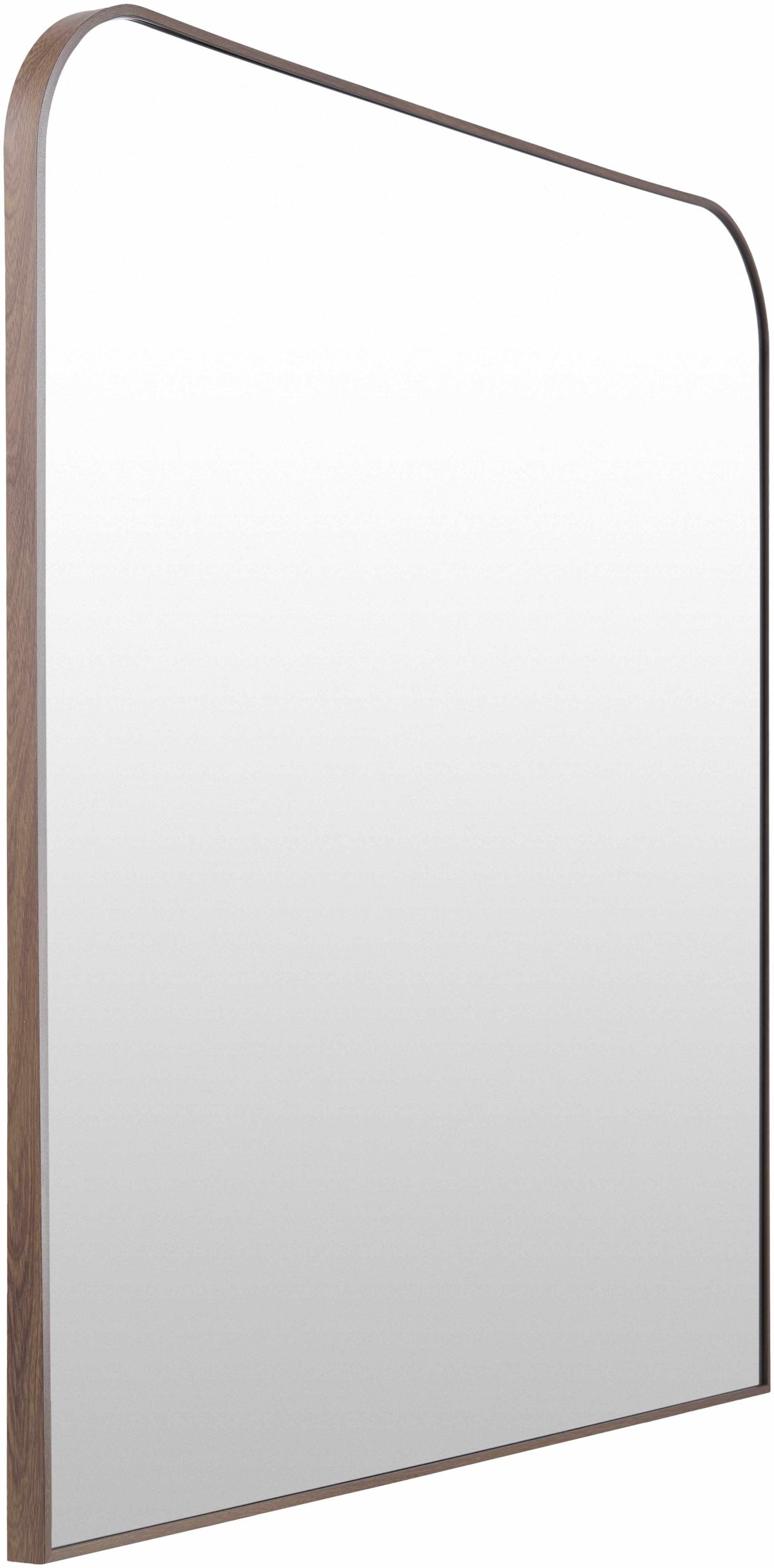 Grimisuat Contemporary Wall Mirror With Dark Brown Aluminum Frame
