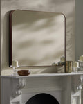 Grimisuat Contemporary Wall Mirror With Dark Brown Aluminum Frame