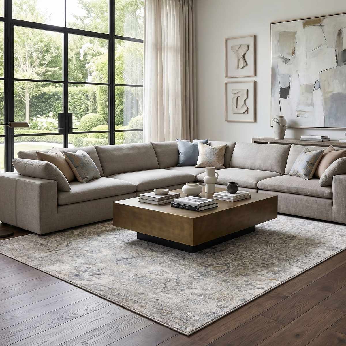 Gilmanton Thick Luxe Boutique Rug In Taupe With Refined Fringe