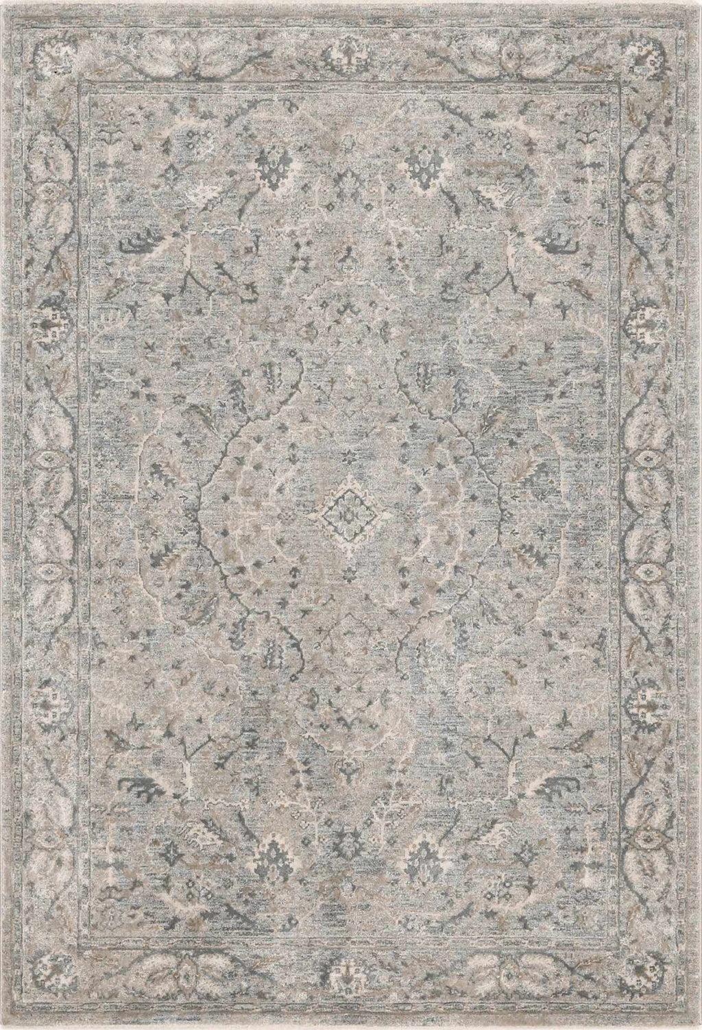 Glengarry Luxe Taupe With Teal Accent Fringe Area Rug