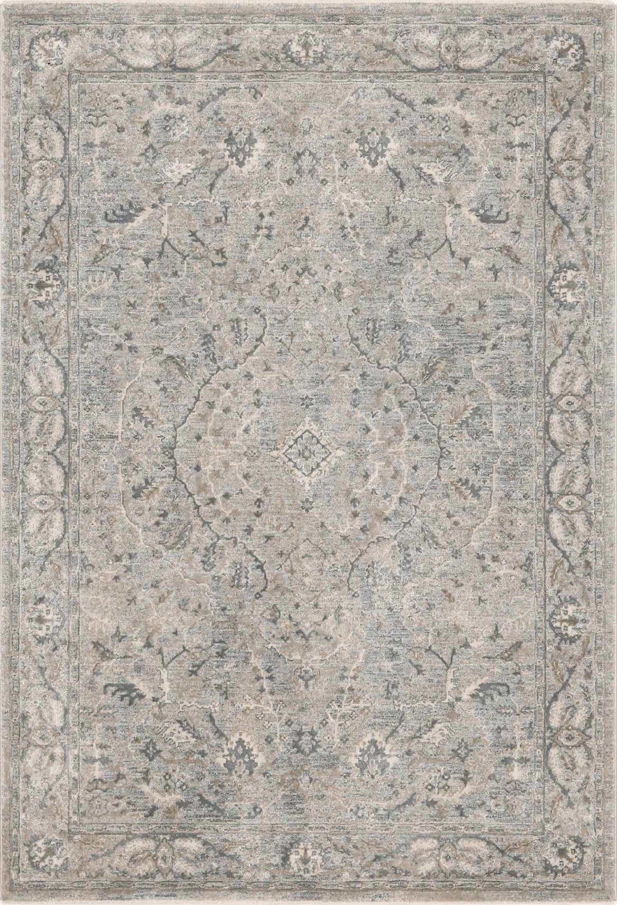 Glengarry Luxe Taupe With Teal Accent Fringe Area Rug
