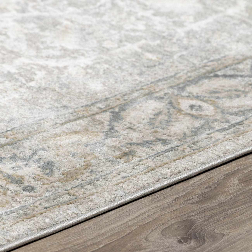 Glengarry Luxe Taupe With Teal Accent Fringe Area Rug