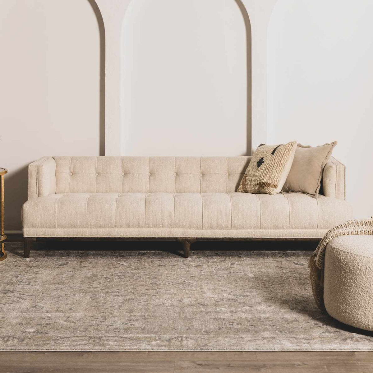 Glengarry Luxe Taupe With Teal Accent Fringe Area Rug