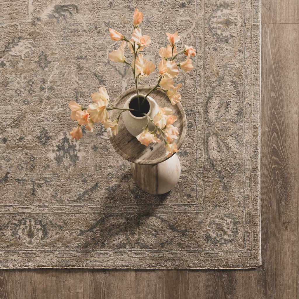 Glengarry Luxe Taupe With Teal Accent Fringe Area Rug