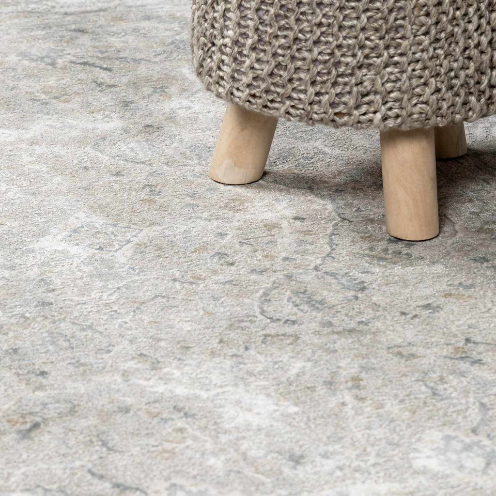 Glengarry Luxe Taupe With Teal Accent Fringe Area Rug