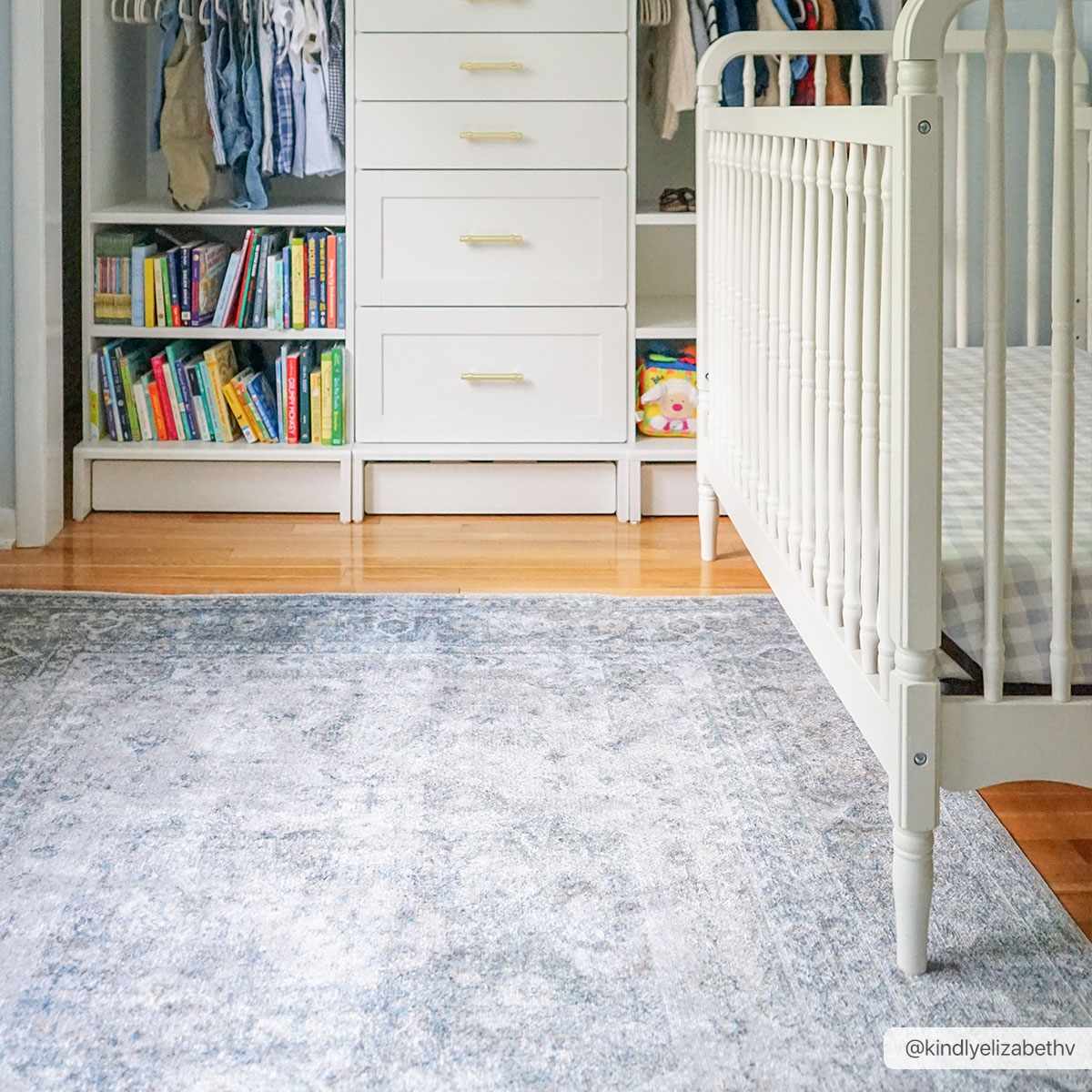 Boutique Gael Blue Traditional Pattern Washable Rug