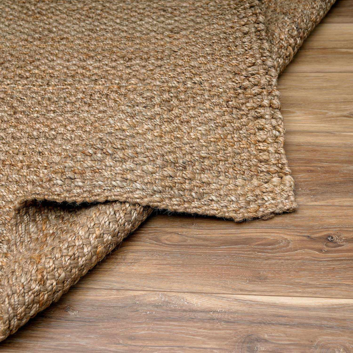 Haven Home Herndon Hand Woven Braided Jute Rug Natural Tan
