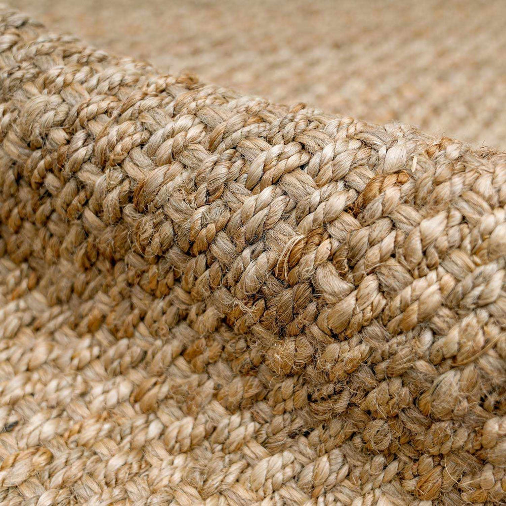 Haven Home Herndon Hand Woven Braided Jute Rug Natural Tan