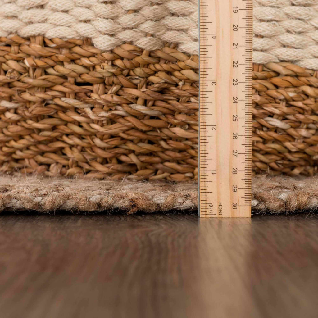 Haven Home Herndon Hand Woven Braided Jute Rug Natural Tan