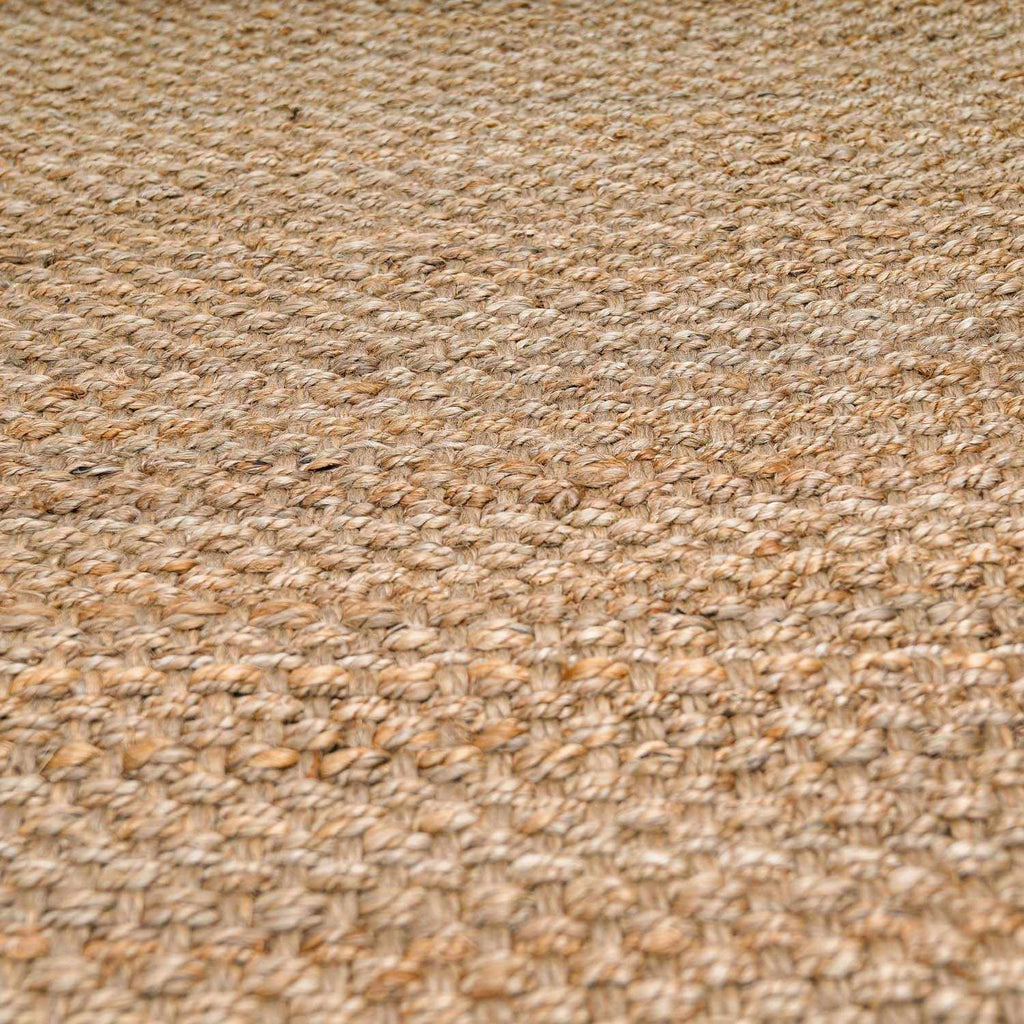 Haven Home Herndon Hand Woven Braided Jute Rug Natural Tan