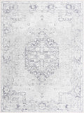 Akram Anthracite Washable Rug With Traditional Pattern