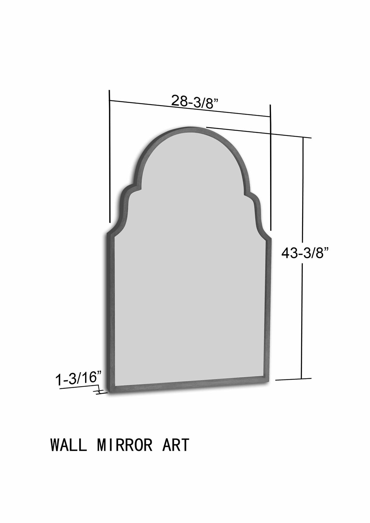 Ivisan Silver Wood Wall Mirror Traditional Elegance