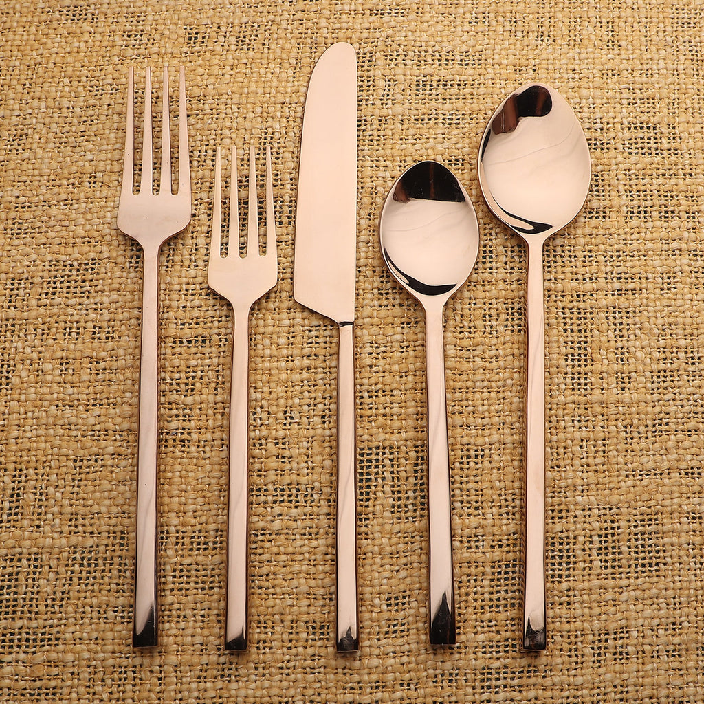 Jason PVD Flatware 5 Piece Square Handle Place Setting