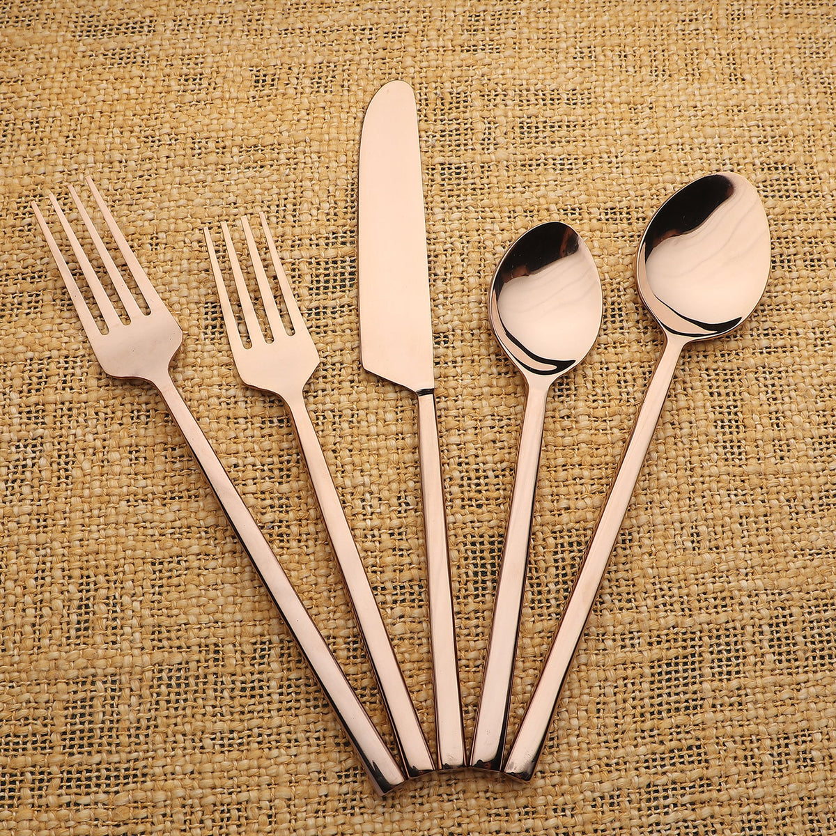 Jason PVD Flatware 5 Piece Square Handle Place Setting