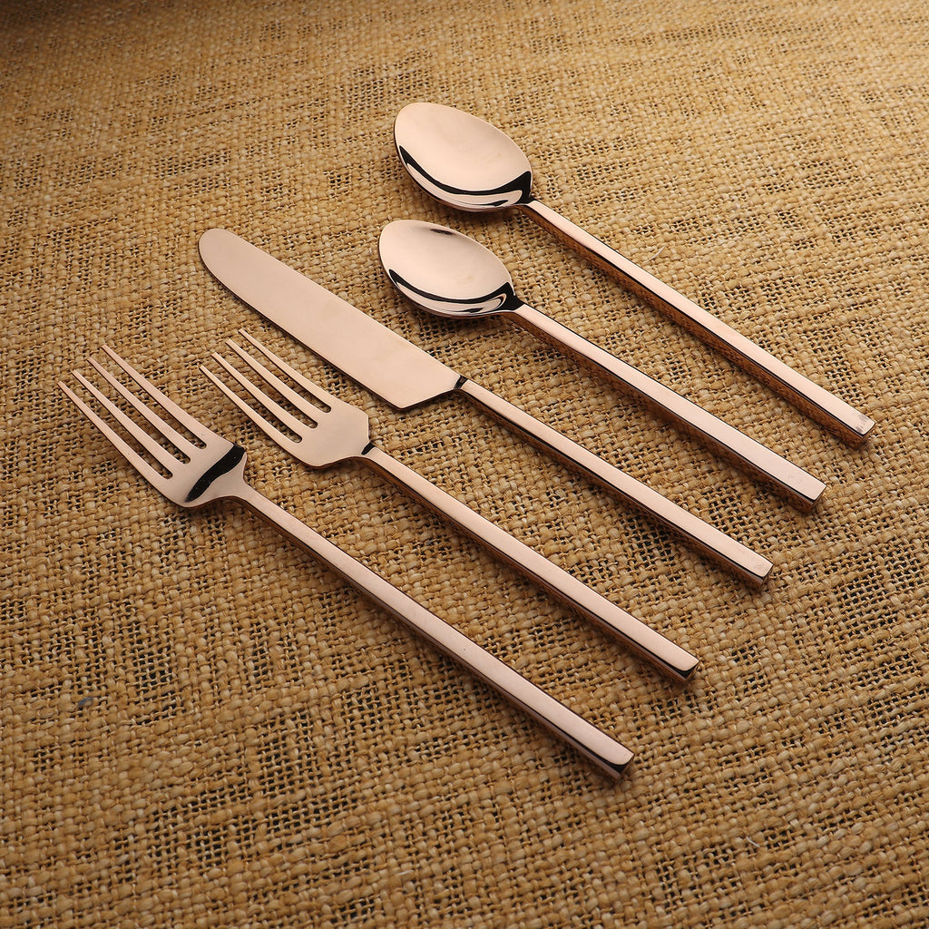 Jason PVD Flatware 5 Piece Square Handle Place Setting
