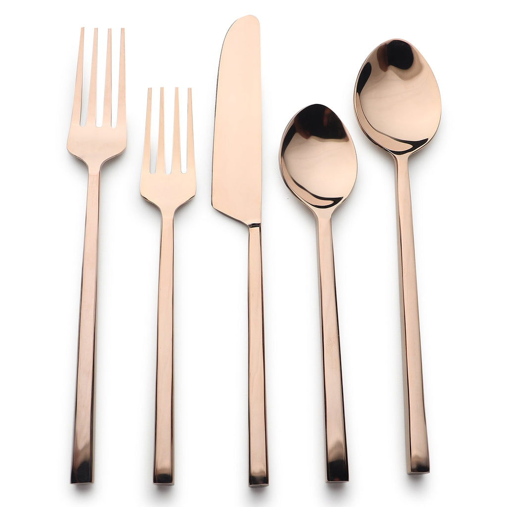 Jason PVD Flatware 5 Piece Square Handle Place Setting