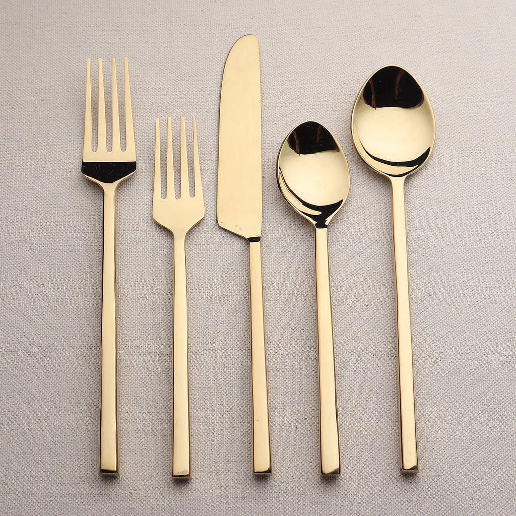 Jason PVD Flatware 5 Piece Square Handle Place Setting