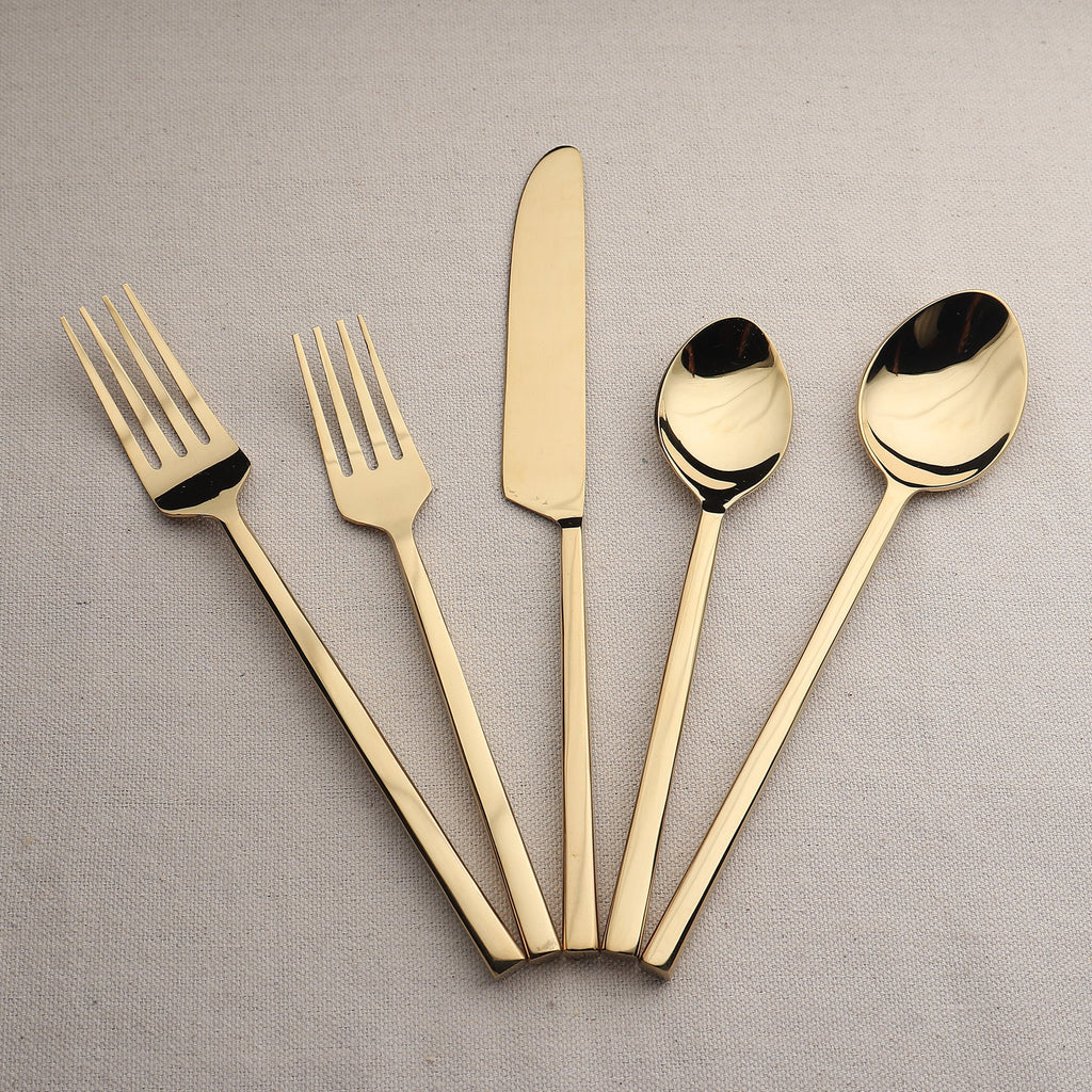 Jason PVD Flatware 5 Piece Square Handle Place Setting