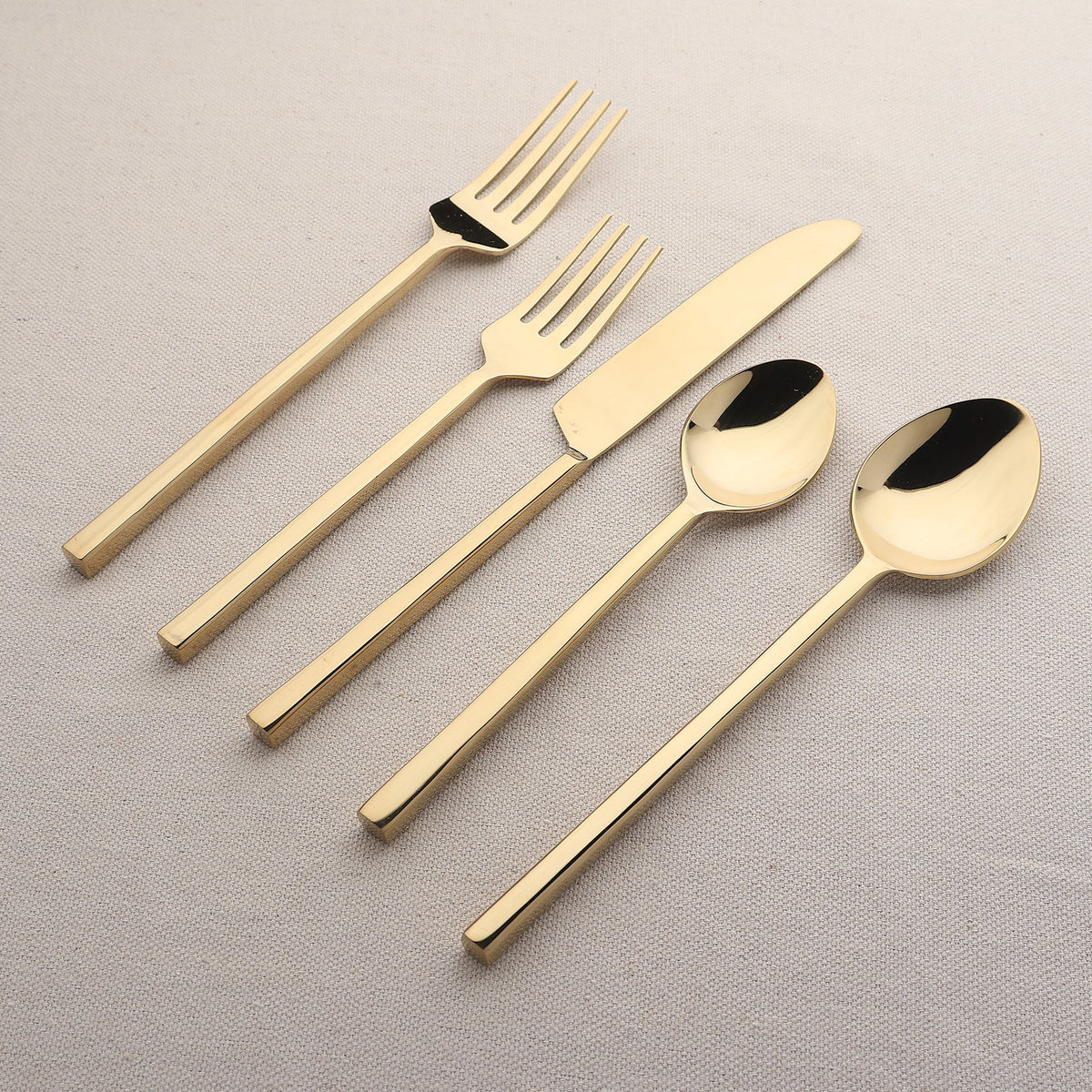 Jason PVD Flatware 5 Piece Square Handle Place Setting