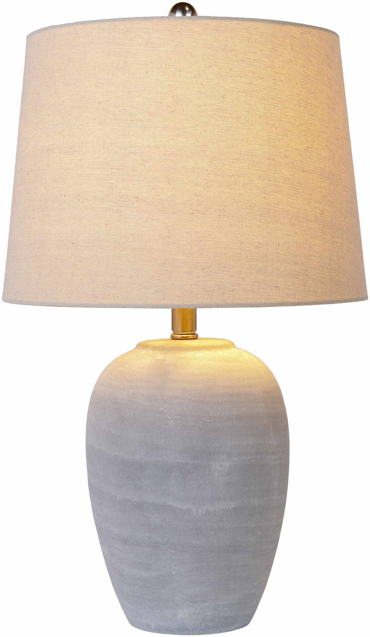 Khoi Elegant Table Lamp With Linen Shade And Nickel Finish