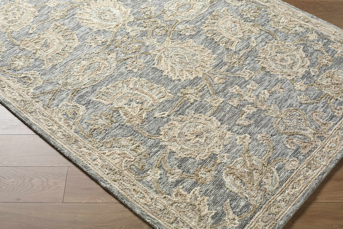 Ayesha Oushak Area Rug Hand Tufted Wool Slate Taupe