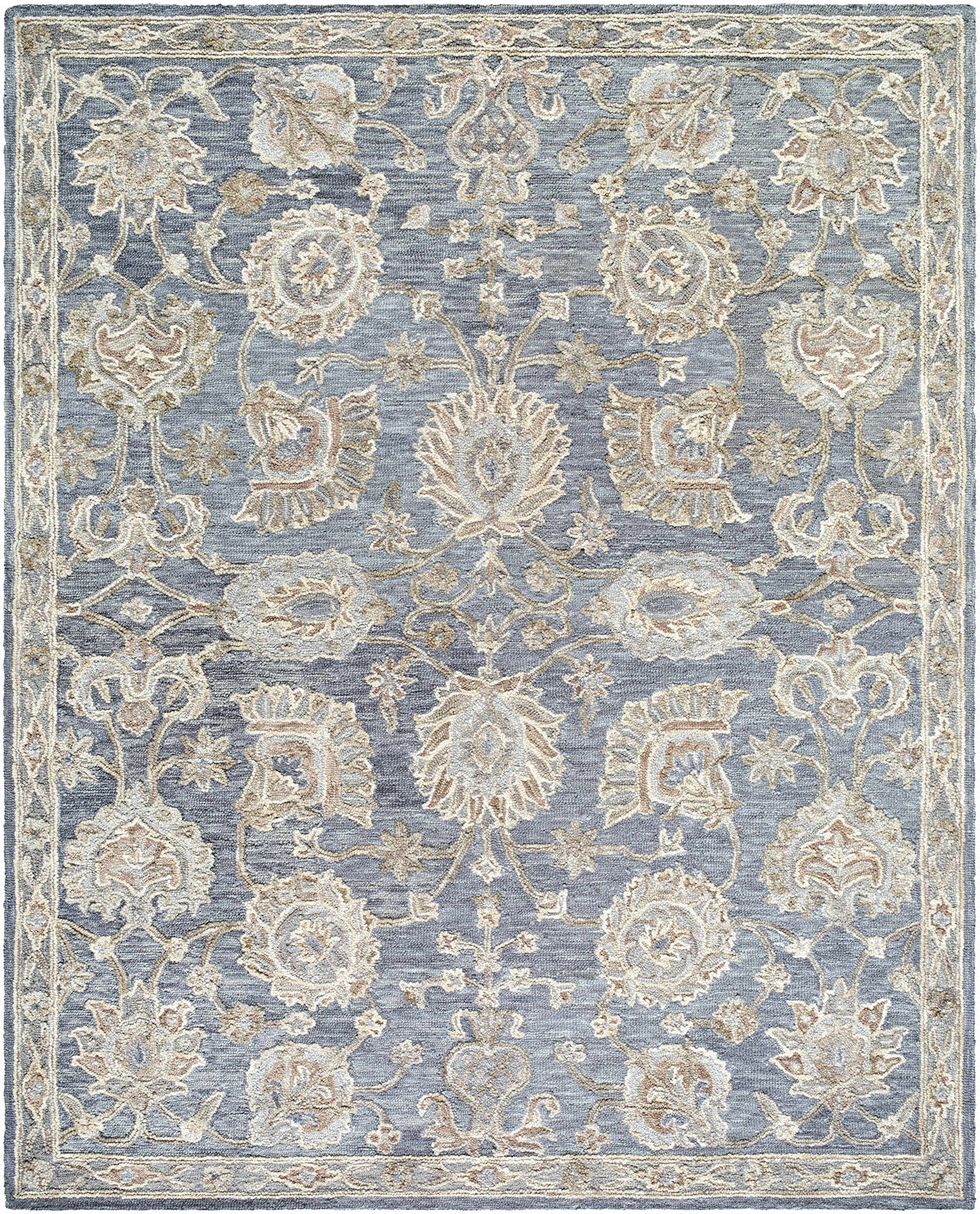 Ayesha Oushak Area Rug Hand Tufted Wool Slate Taupe