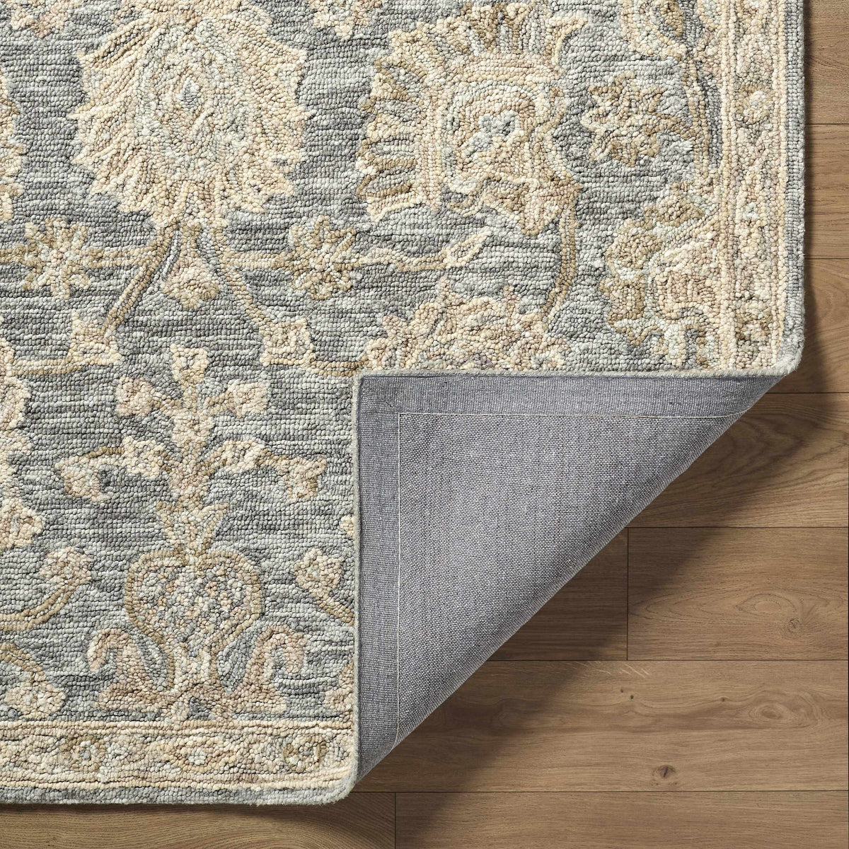 Ayesha Oushak Area Rug Hand Tufted Wool Slate Taupe