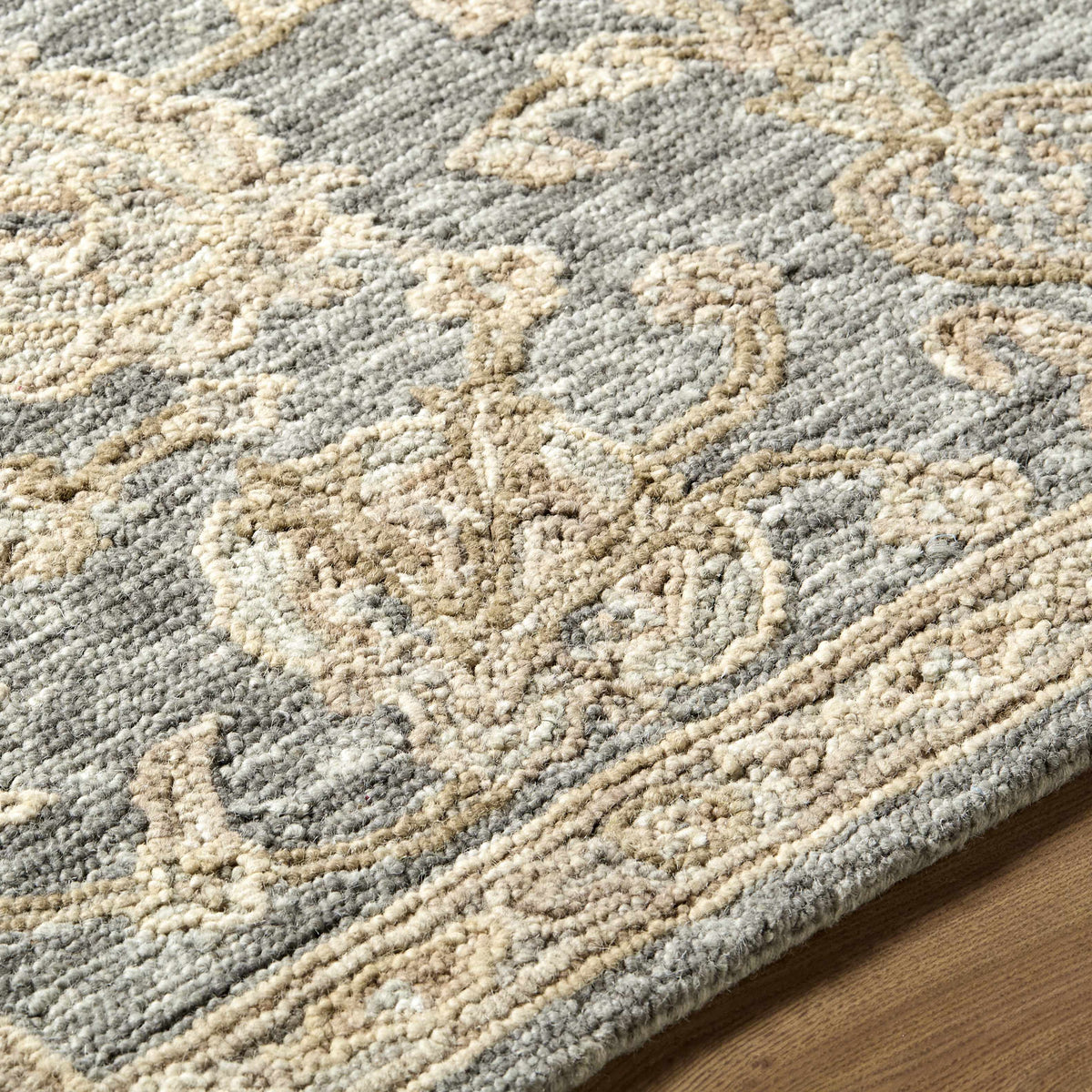 Ayesha Oushak Area Rug Hand Tufted Wool Slate Taupe