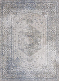 Boutique Gael Blue Traditional Pattern Washable Rug