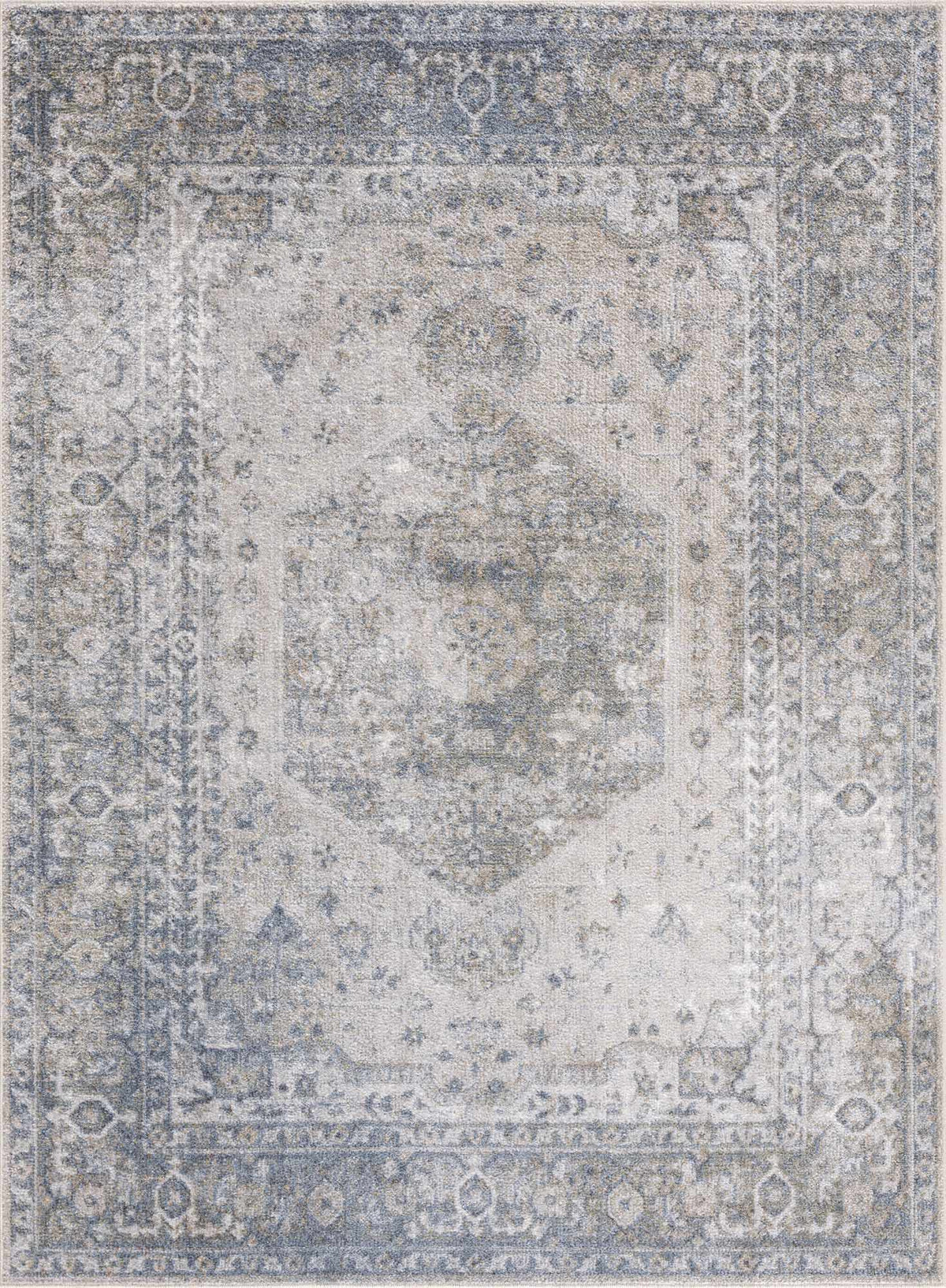 Boutique Gael Blue Traditional Pattern Washable Rug