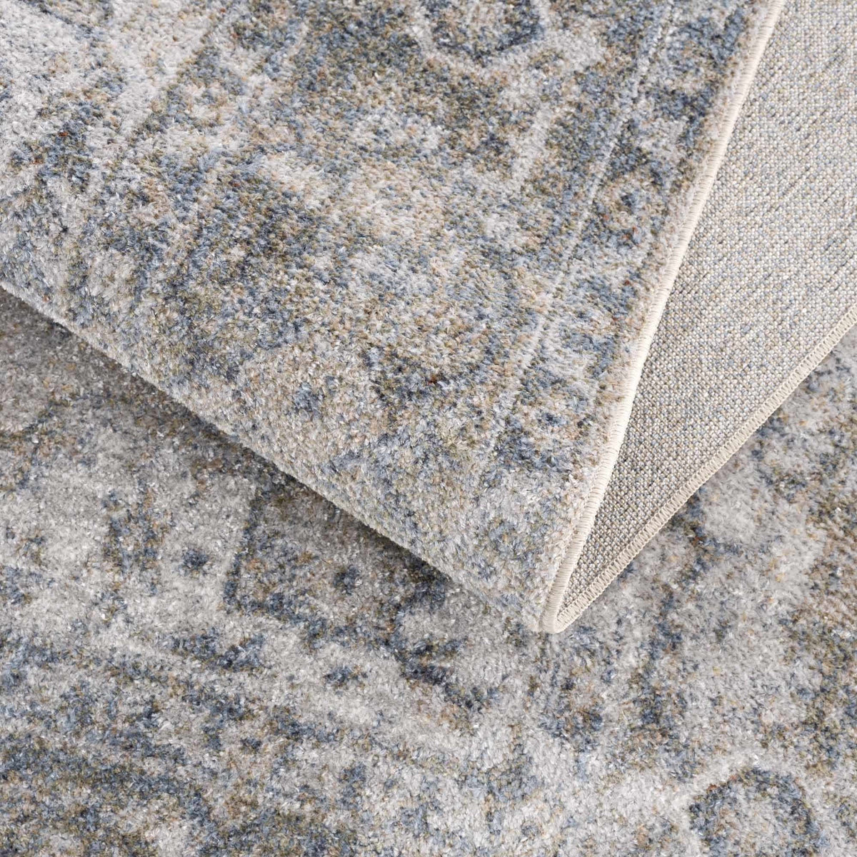 Boutique Gael Blue Traditional Pattern Washable Rug