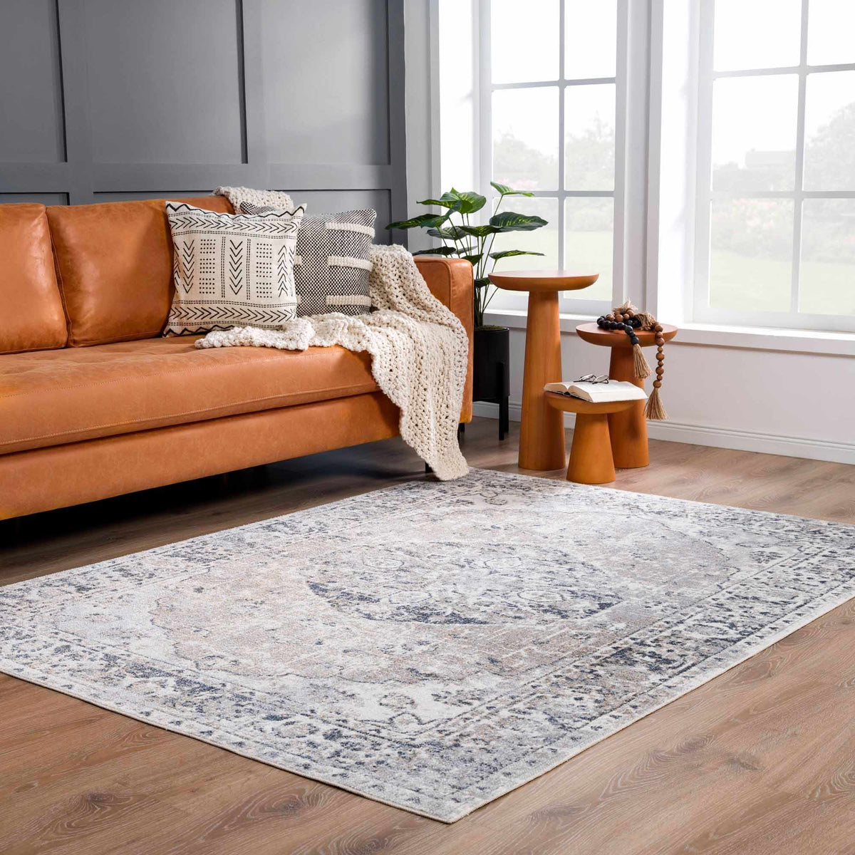 Rudo Elegant Machine Washable Flat Pile Floor Rug