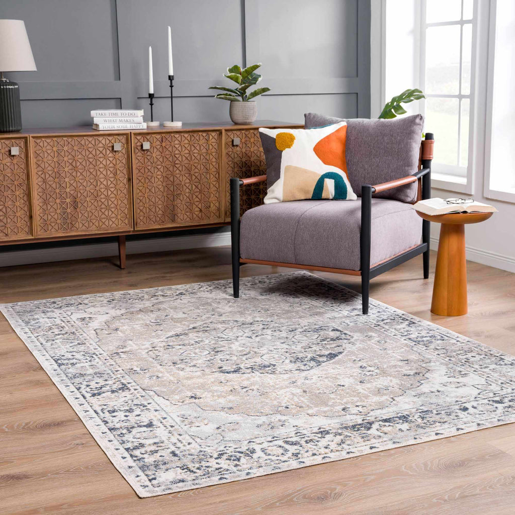 Rudo Elegant Machine Washable Flat Pile Floor Rug